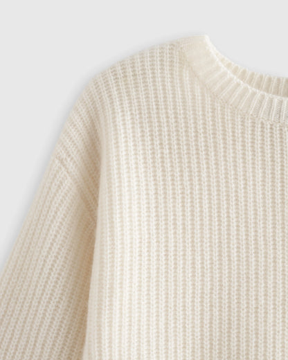 Washable Cashmere Fisherman Tunic Sweater - 3-6M / Heather Grey
