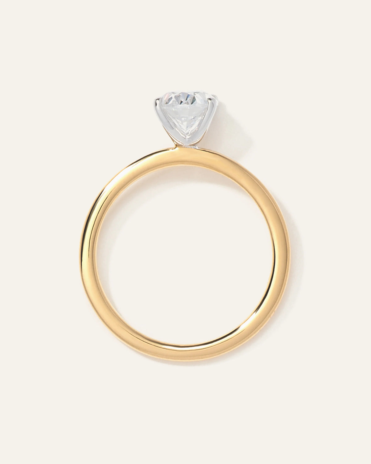 Lab Grown Diamond Oval Petite Classic Engagement Ring - 1ct - 4 / Yellow Gold