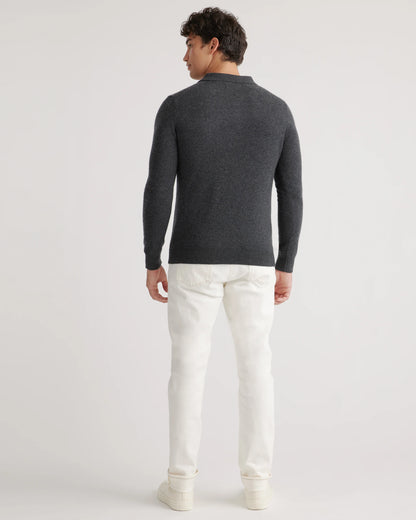 Mongolian Cashmere Polo Sweater - S / True Navy