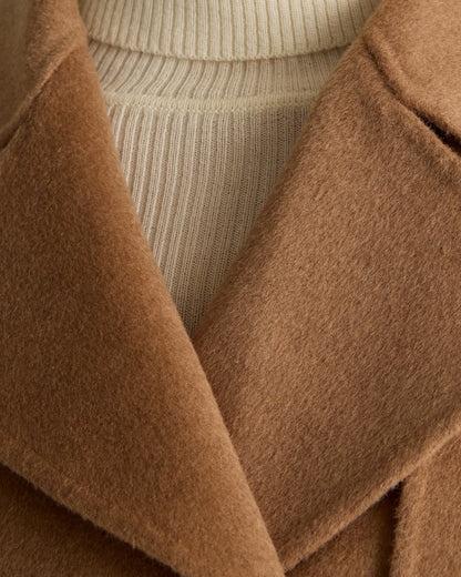 Double-Faced Merino Wool Trench Coat - XS / Caramel