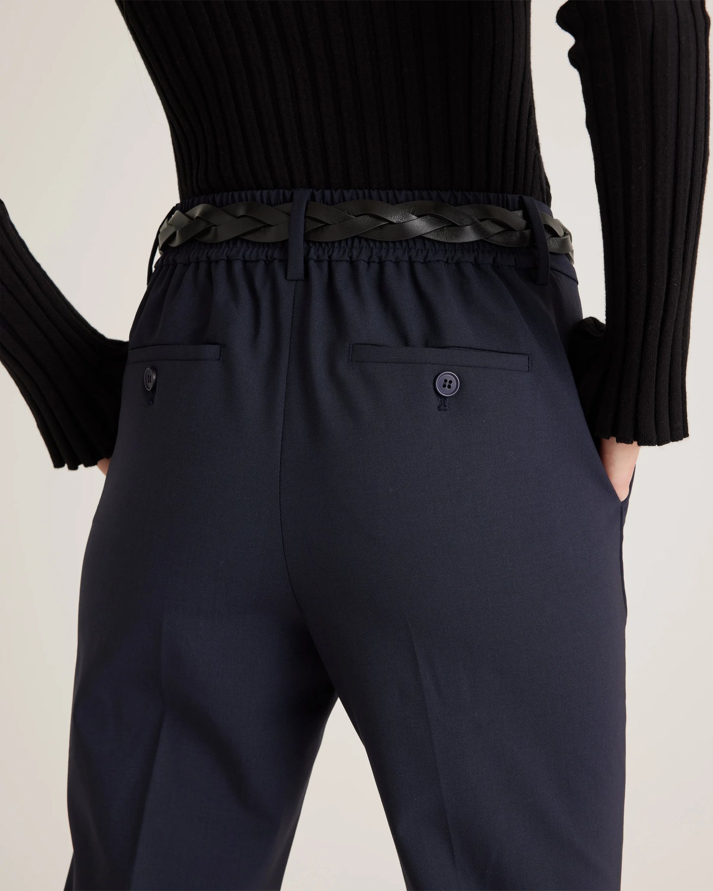 Italian Wool Slim Leg Ankle Pants - 0 / Grey Melange