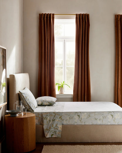 Organic Crisp Percale Sheet Set - Twin / White