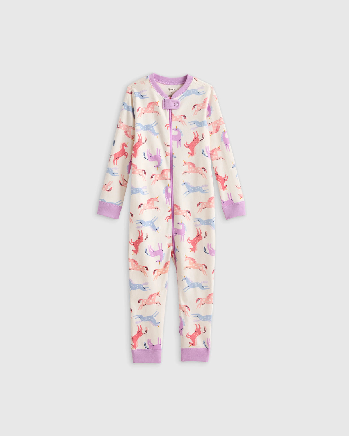 100% Organic Cotton One Piece Pajama - 2T / Navy Stripe