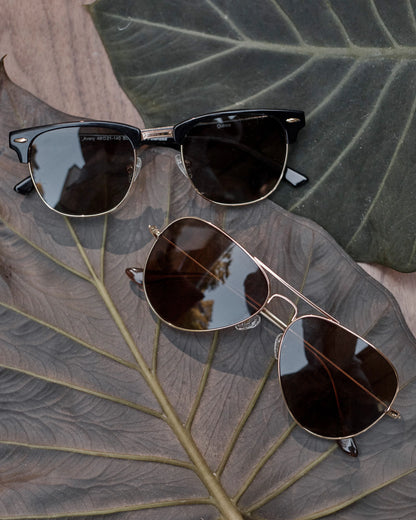Halston Polarized Stainless Steel Aviator Sunglasses - One Size / Gold with Green lens