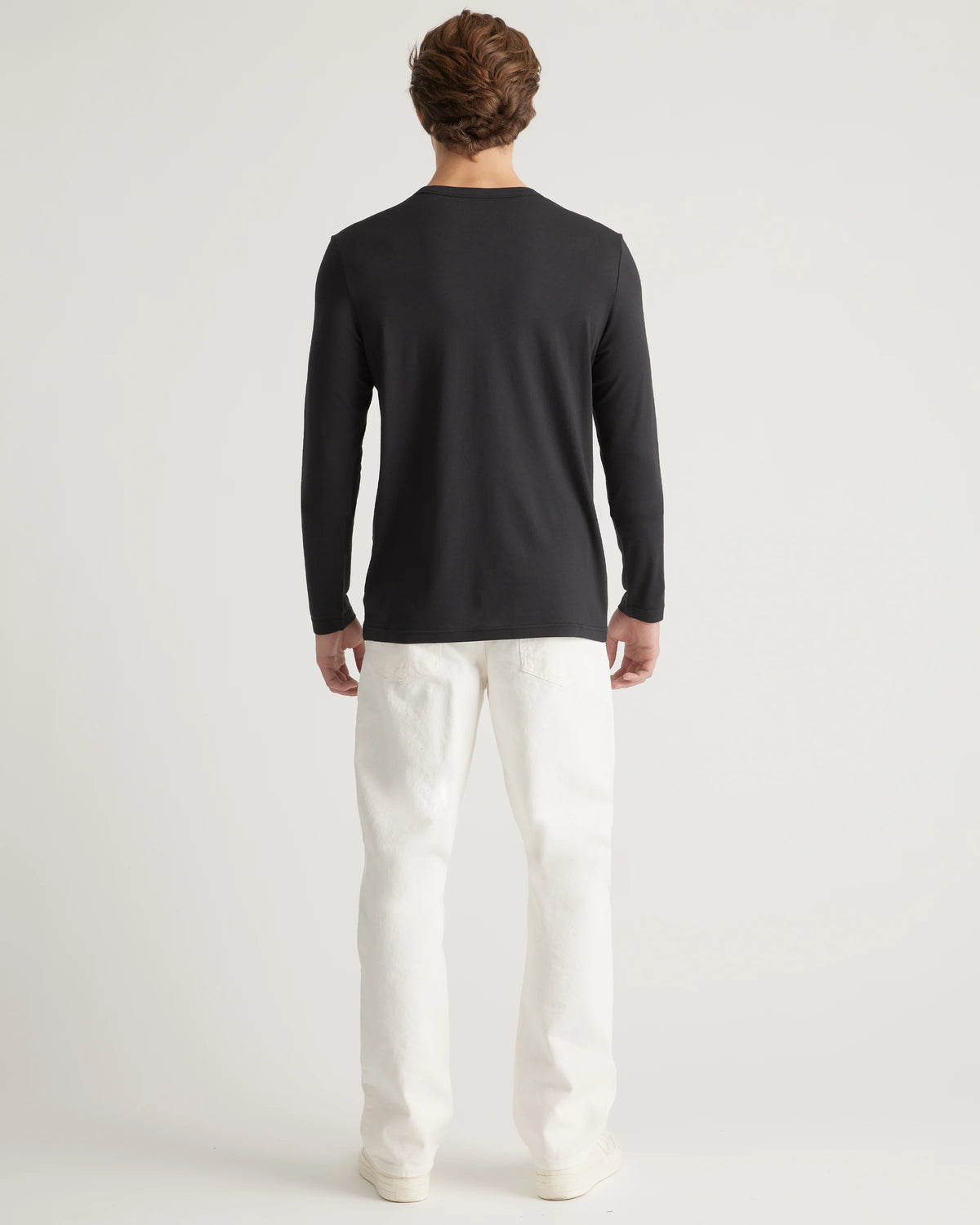Cotton Modal Long Sleeve Tee - S / Heather Grey