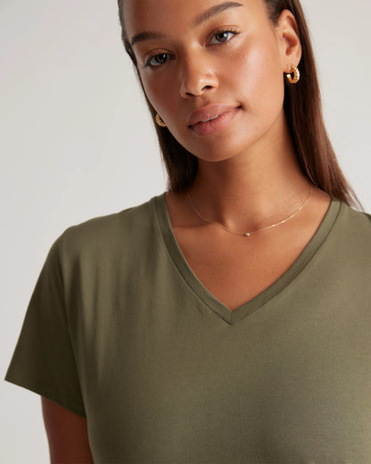 Cotton Modal V-Neck Tee - XS / Navy