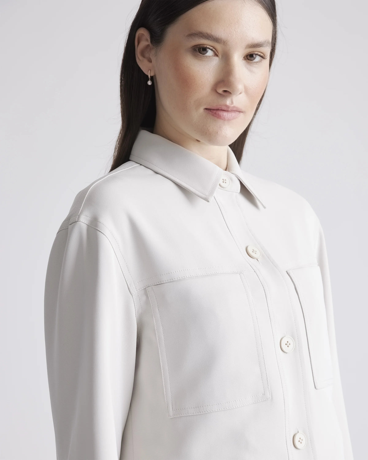 Stretch Crepe Cropped Jacket - XS / Morel