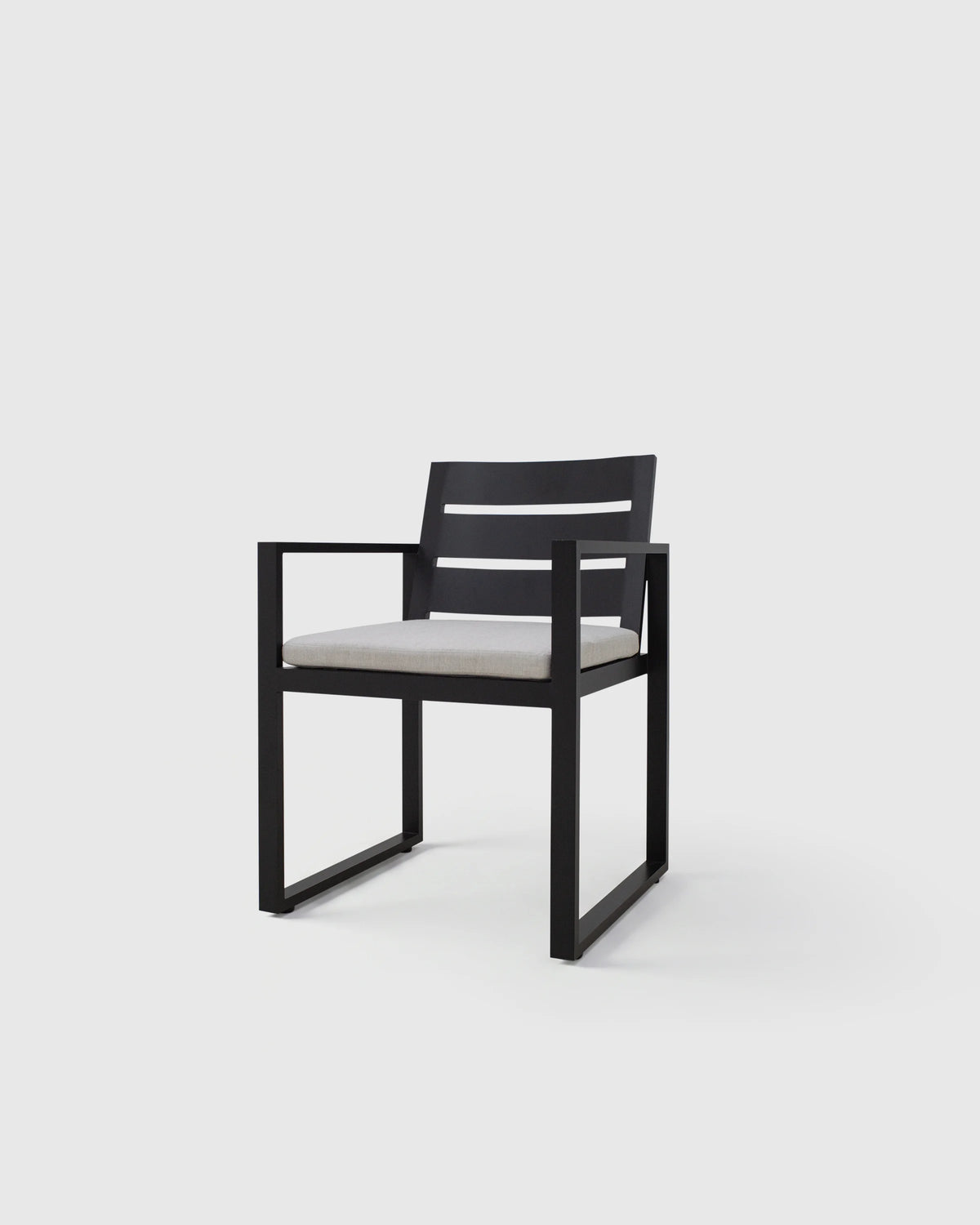 Linear Aluminum Outdoor Dining Armchair - One Size / Dark Charcoal