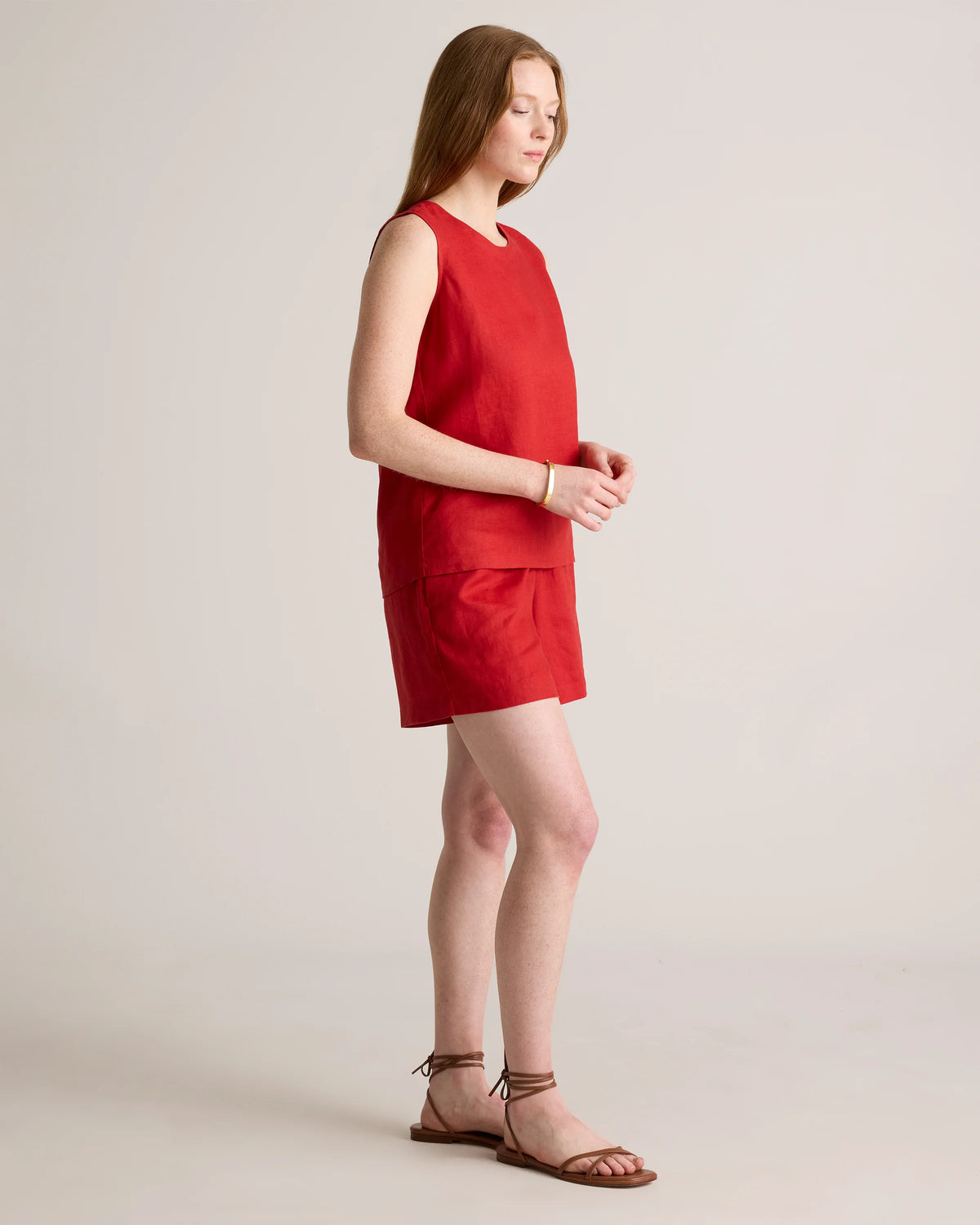 100% European Linen Tank - XS / Black