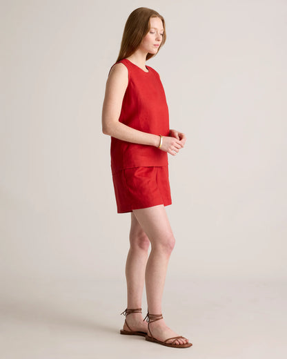 100% European Linen Tank - XS / Black