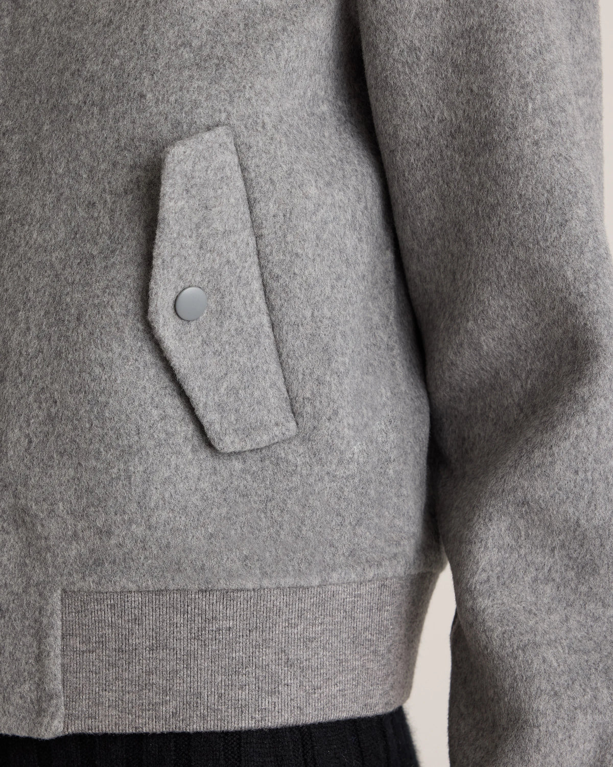 Double-Faced Merino Wool Bomber Jacket - XS / Black