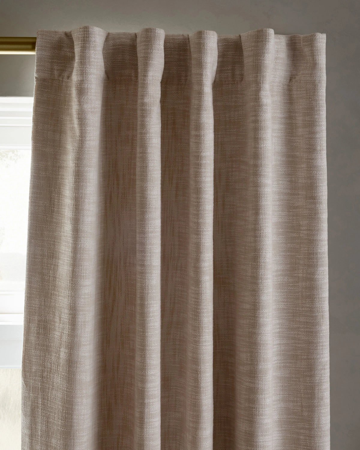 Textured Cotton True Blackout Curtain - 48x84 / White