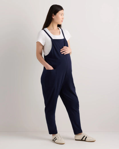 Organic Cotton Maternity Overalls - XS / Deep Navy
