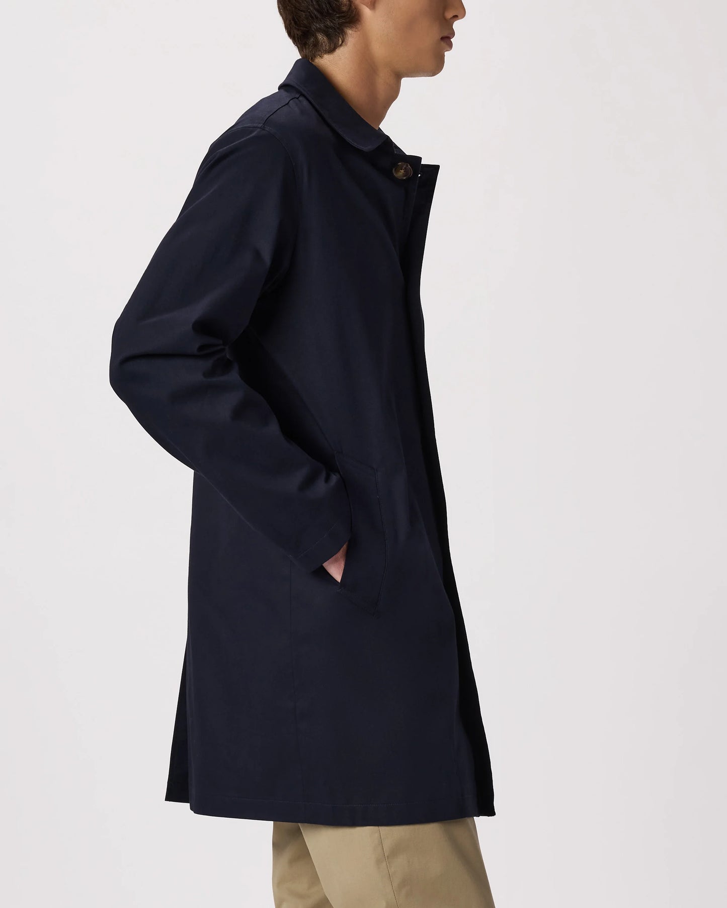 Comfort Stretch Trench Coat - S / Midnight Black