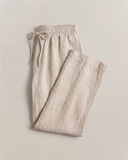 100% European Linen Wide Leg Pants - XS / Bayberry Olive