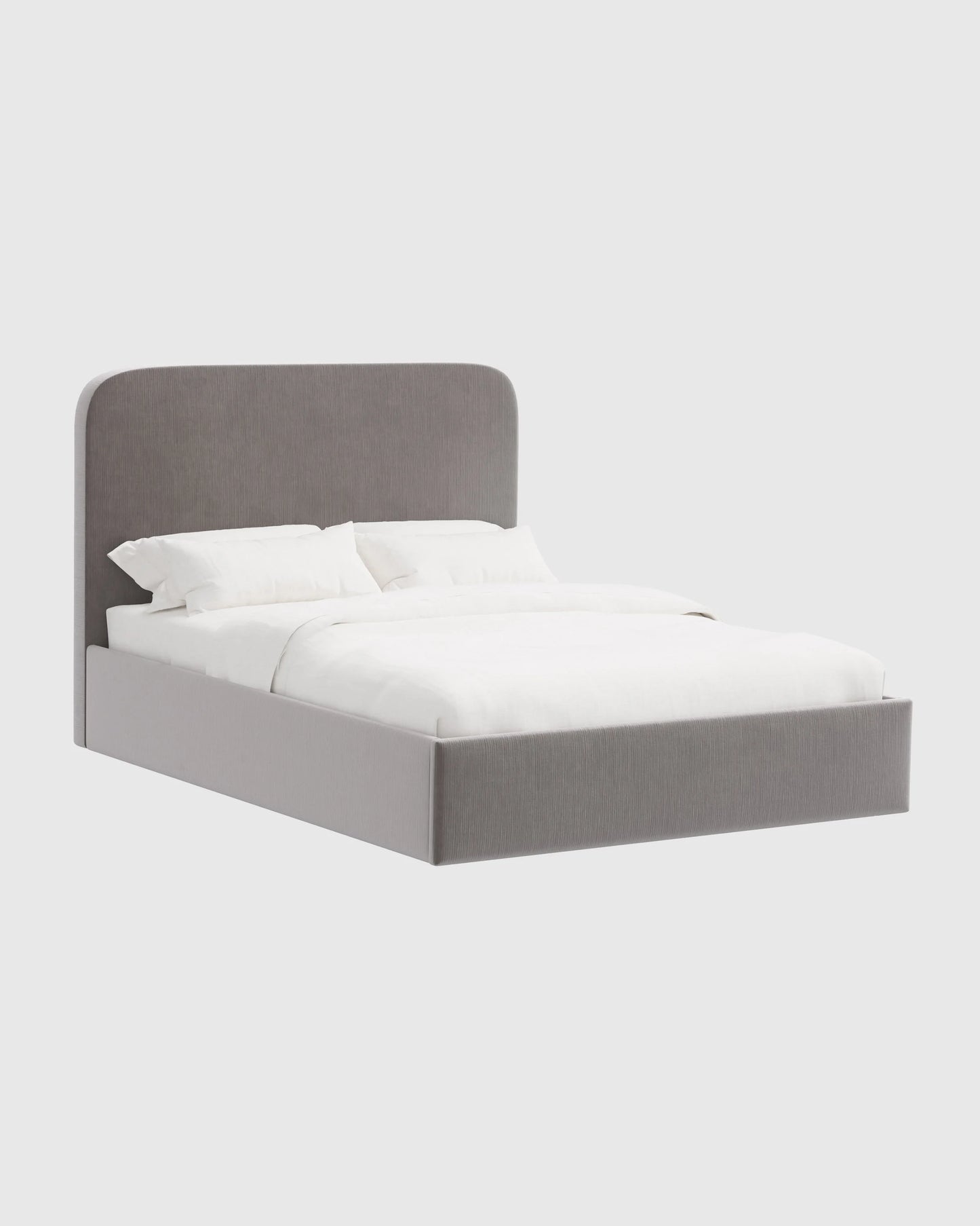 Curved Bed in Performance Velvet - Full / Walnut