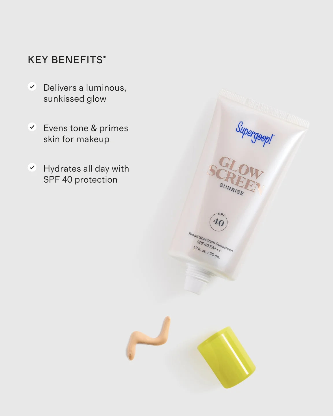 Glowscreen SPF 40 2.5 oz by Supergoop! - One Size / Sunrise