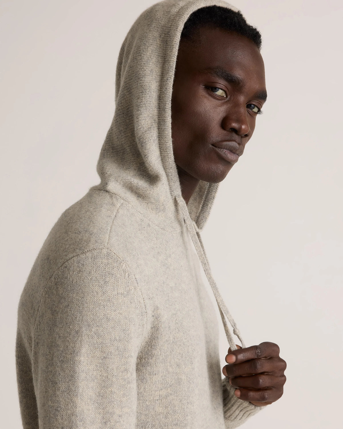 100% Yak Wool Pullover Hoodie - S / Warm Heather Grey