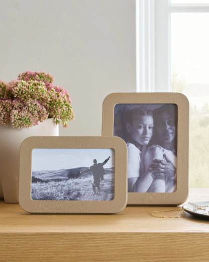 Shagreen Leather Picture Frames - 4x6 photo / Blush