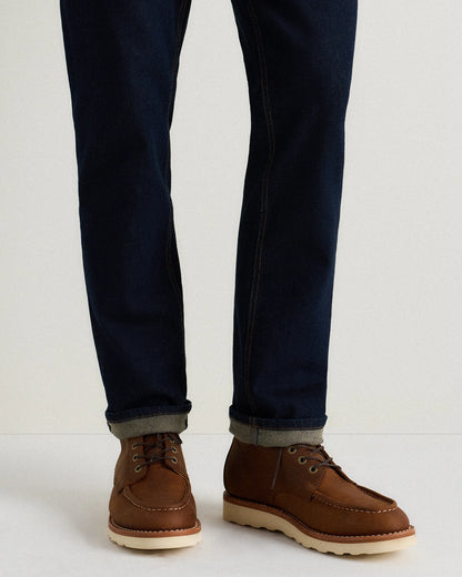 Crafted Leather Moc Toe Boot - 7 / Dark Chocolate