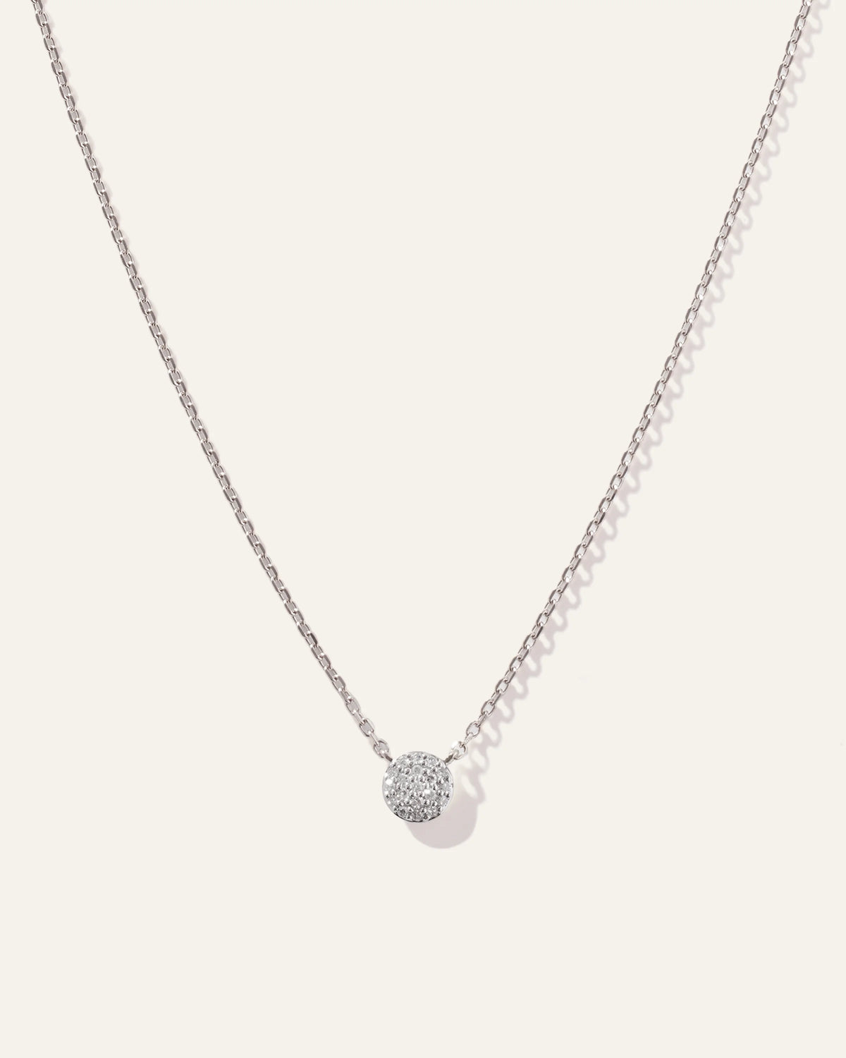 14K Gold Diamond Pave Disc Necklace - One Size / Yellow Gold