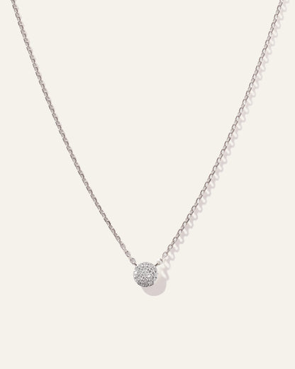 14K Gold Diamond Pave Disc Necklace - One Size / Yellow Gold