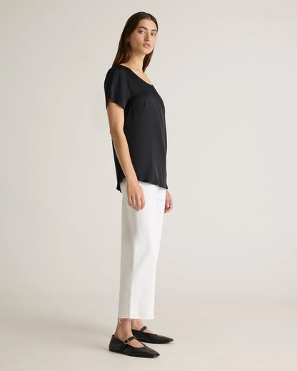 Washable Stretch Silk Tee - XS / Deep Orchid Purple