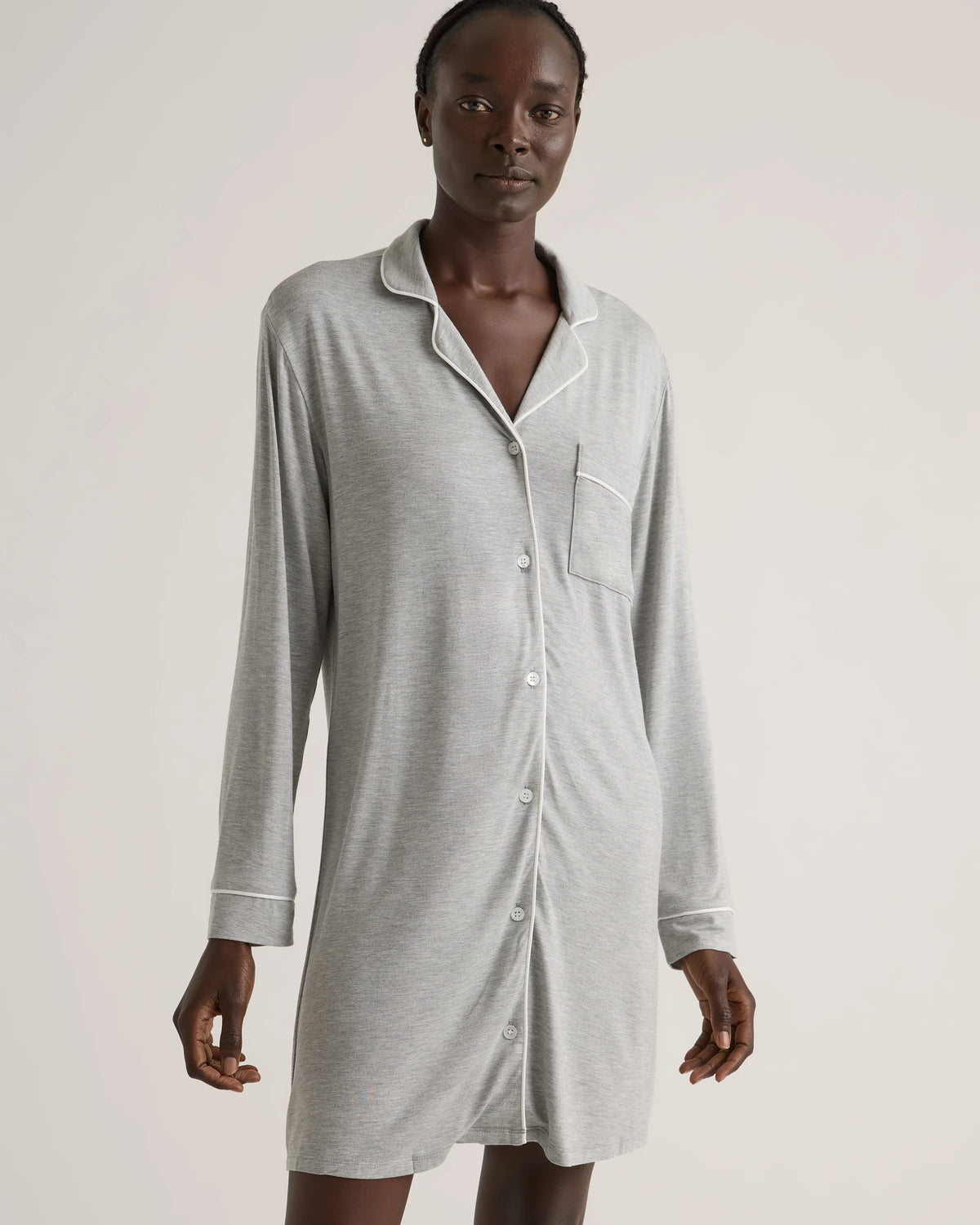 Bamboo Jersey Sleep Shirt - XS / Rhubarb
