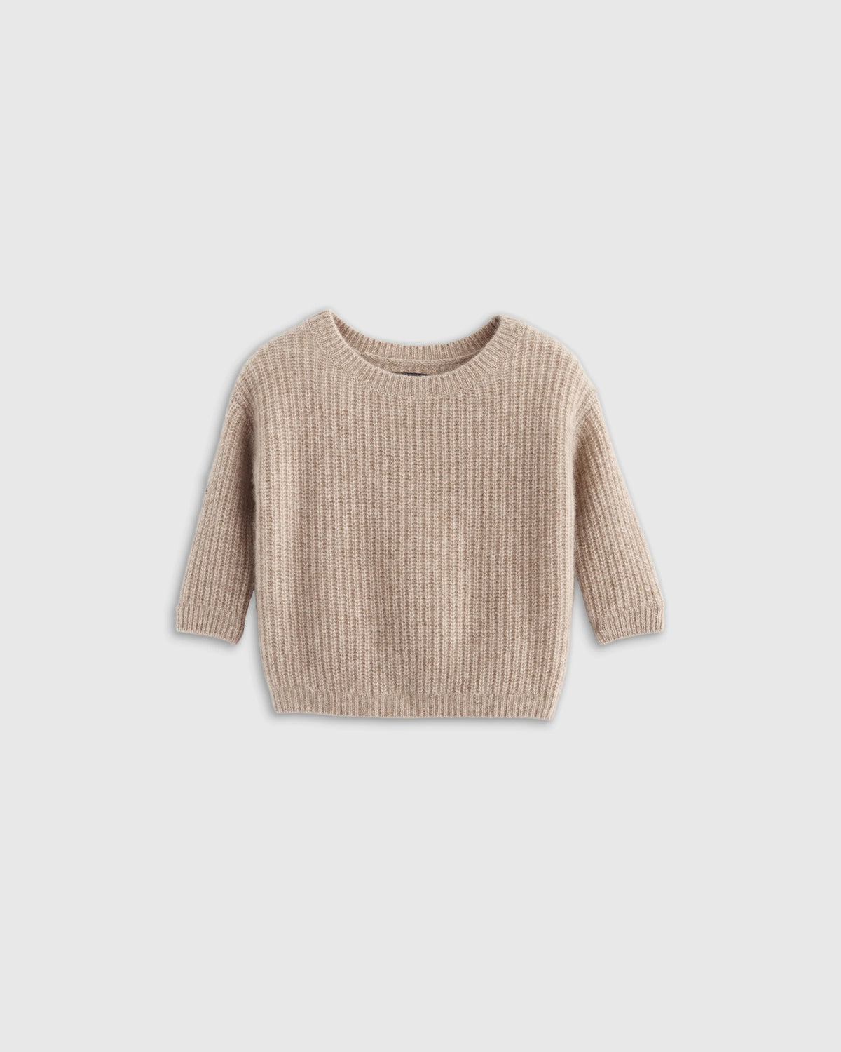 Washable Cashmere Fisherman Tunic Sweater - 3-6M / Heather Grey