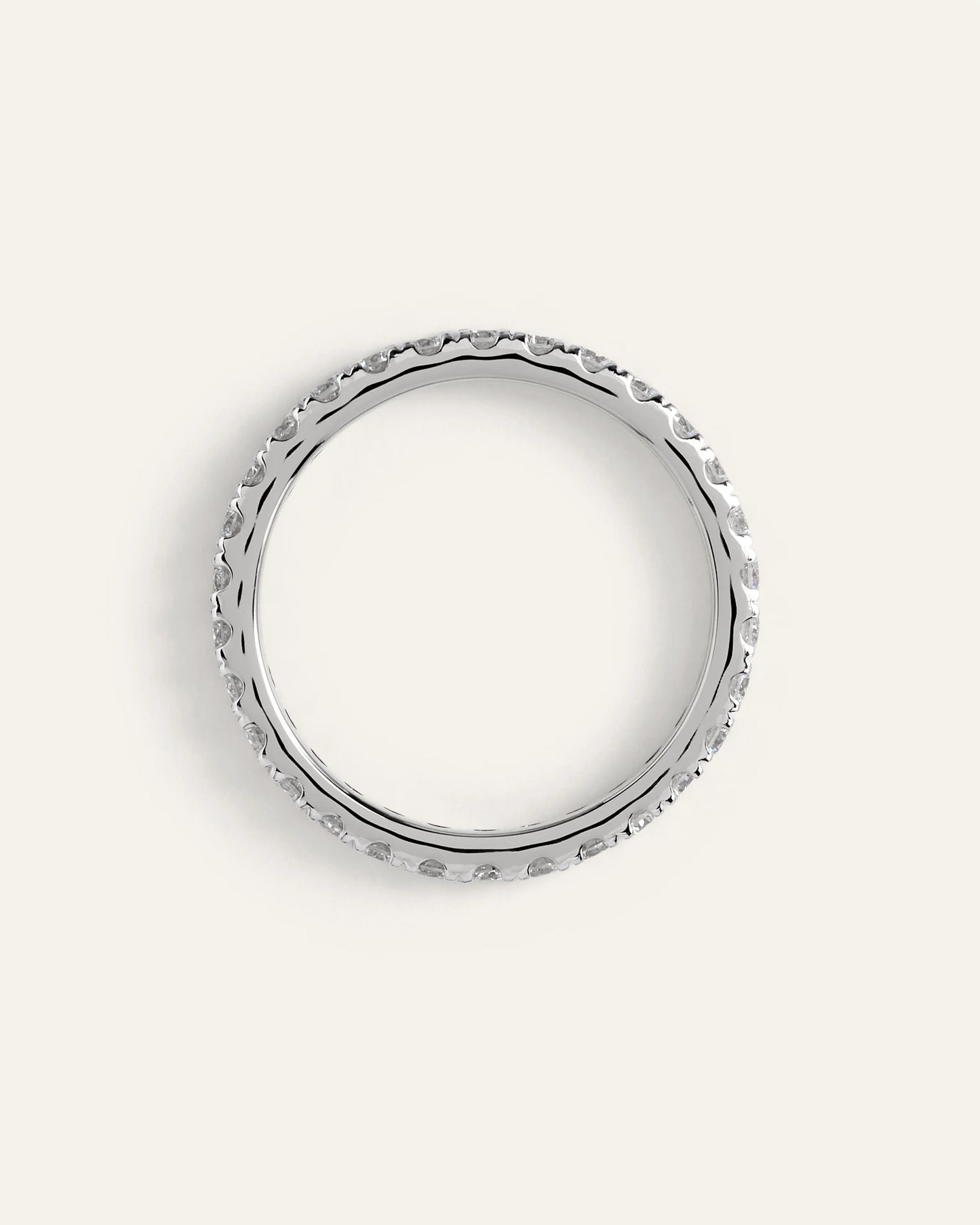 14K Gold Lab Grown Diamond Pave Eternity Band - 1ctw - 4 / Yellow Gold