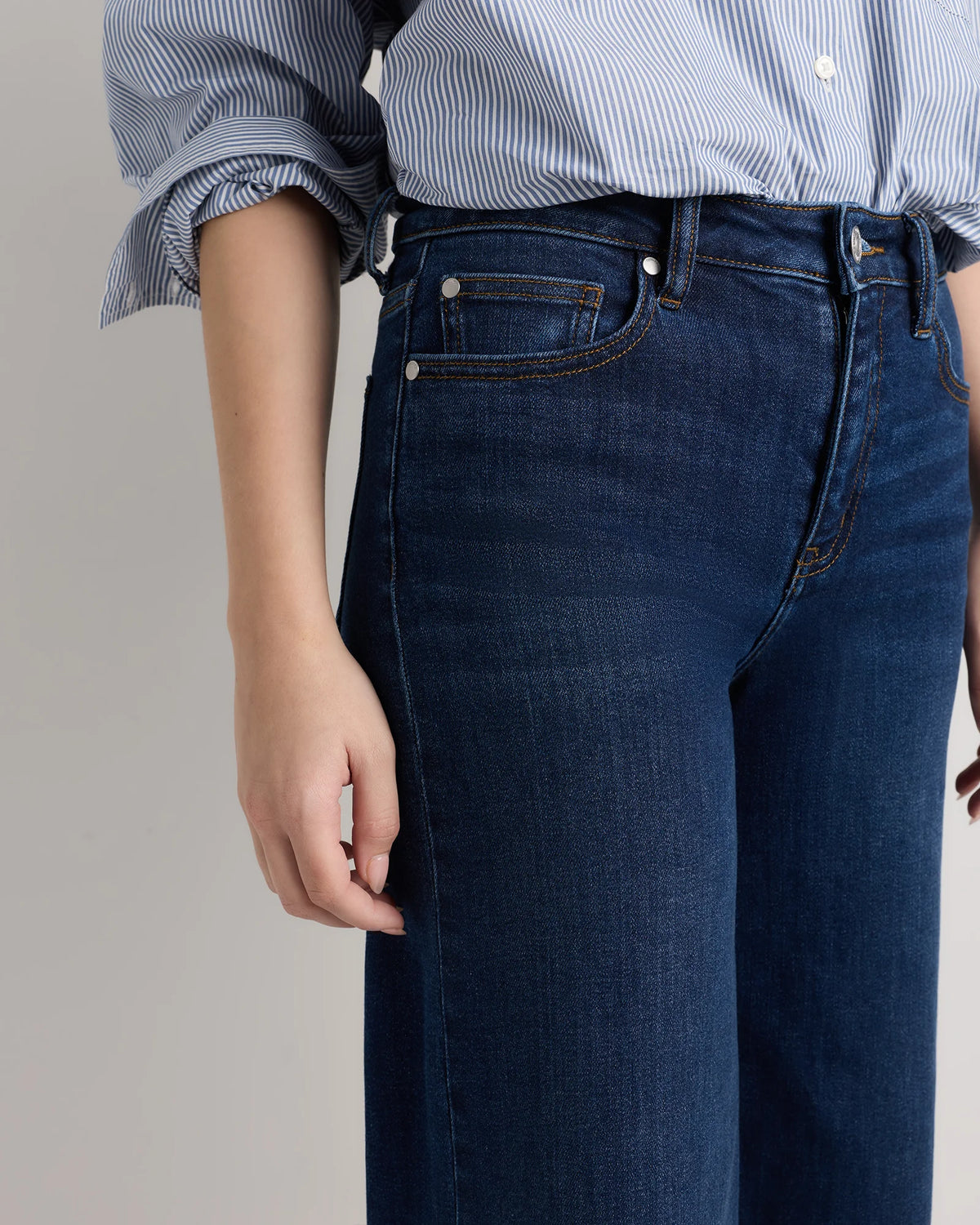 Bella Stretch Palazzo Jeans - 24 / Frosted Blue