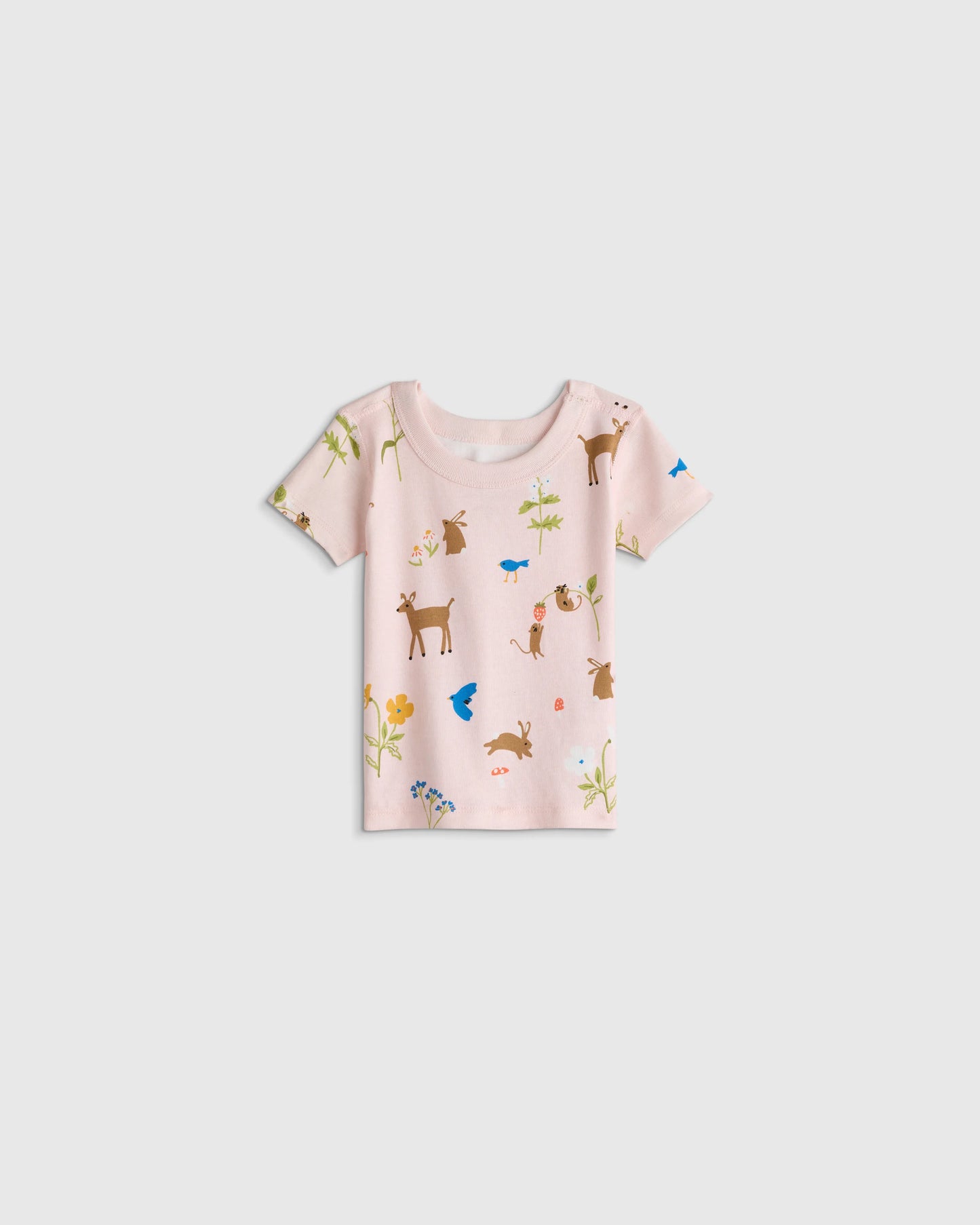 100% Organic Cotton Short Sleeve and Pant Pajama Set - 12-18M / Planets