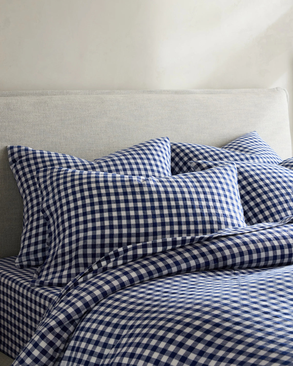 European Linen Deluxe Bedding Bundle - Twin / Willowleaf/White Stripe