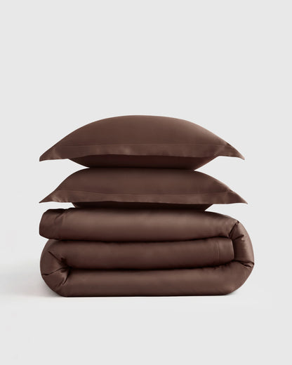 Signature Giza Cotton Sateen Duvet Cover Set - Twin / Sand