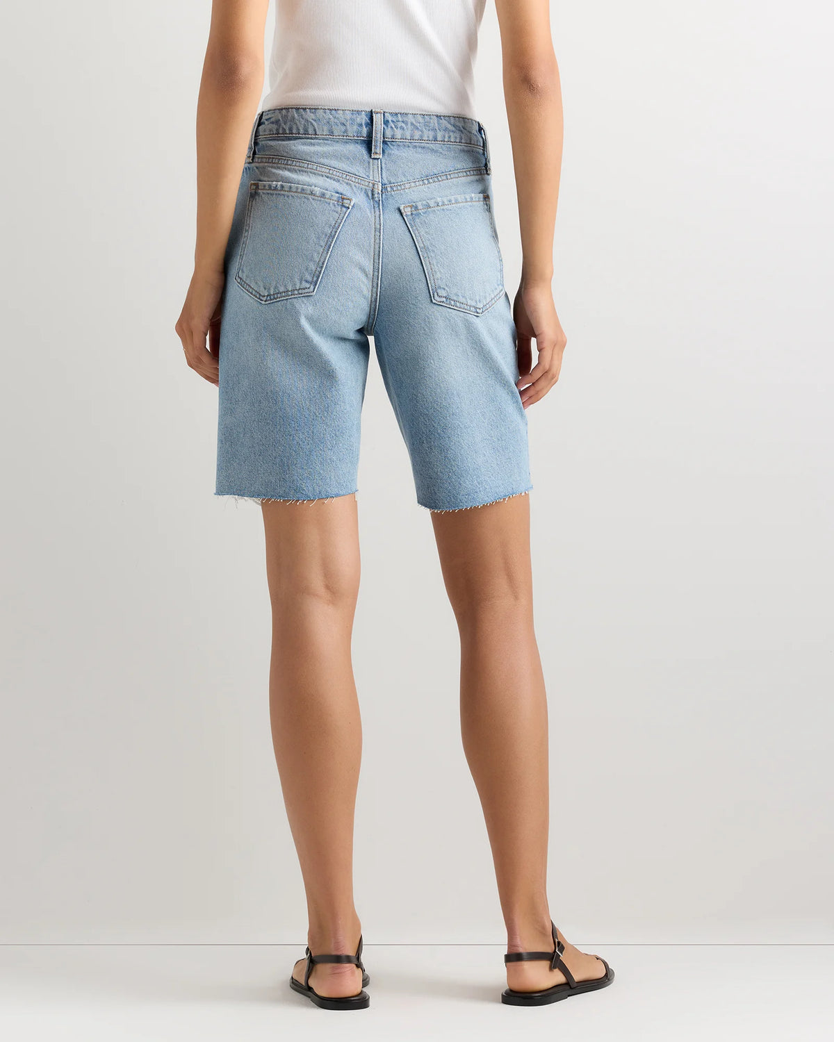 Maya Rigid Bermuda Shorts - 24 / Powder Blue Destruct