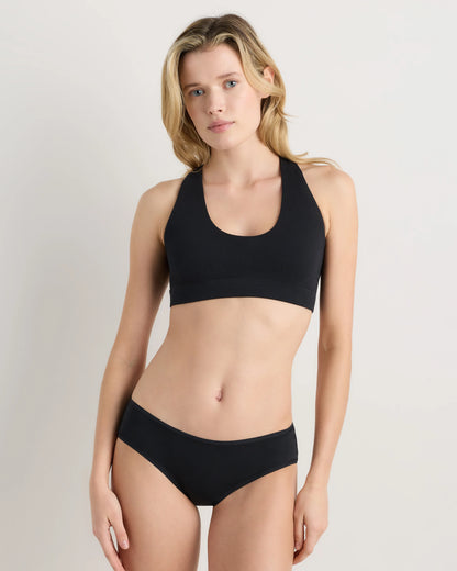 Organic Cotton Racerback Bralette (2-Pack) - XS / Black