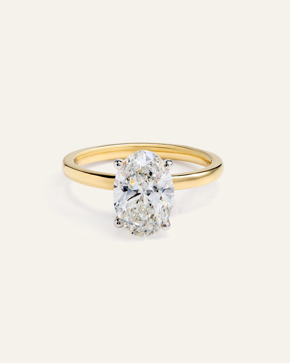 Lab Grown Diamond Oval Comfort Fit Engagement Ring - 2.5ct - 4 / Yellow Gold