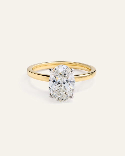 Lab Grown Diamond Oval Comfort Fit Engagement Ring - 2.5ct - 4 / Yellow Gold