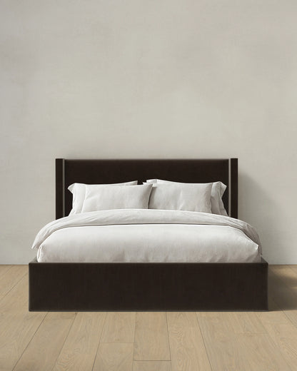 Wingback Bed in Performance Velvet - Full / Butterscotch