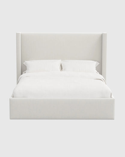 Wingback Bed in Performance Velvet - Full / Walnut