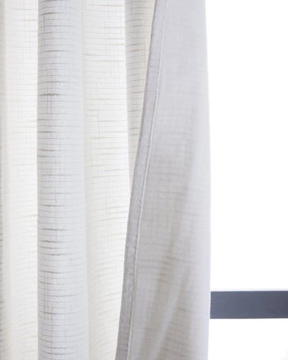 Cotton Slub Curtain - Single Panel - 48x84 / White