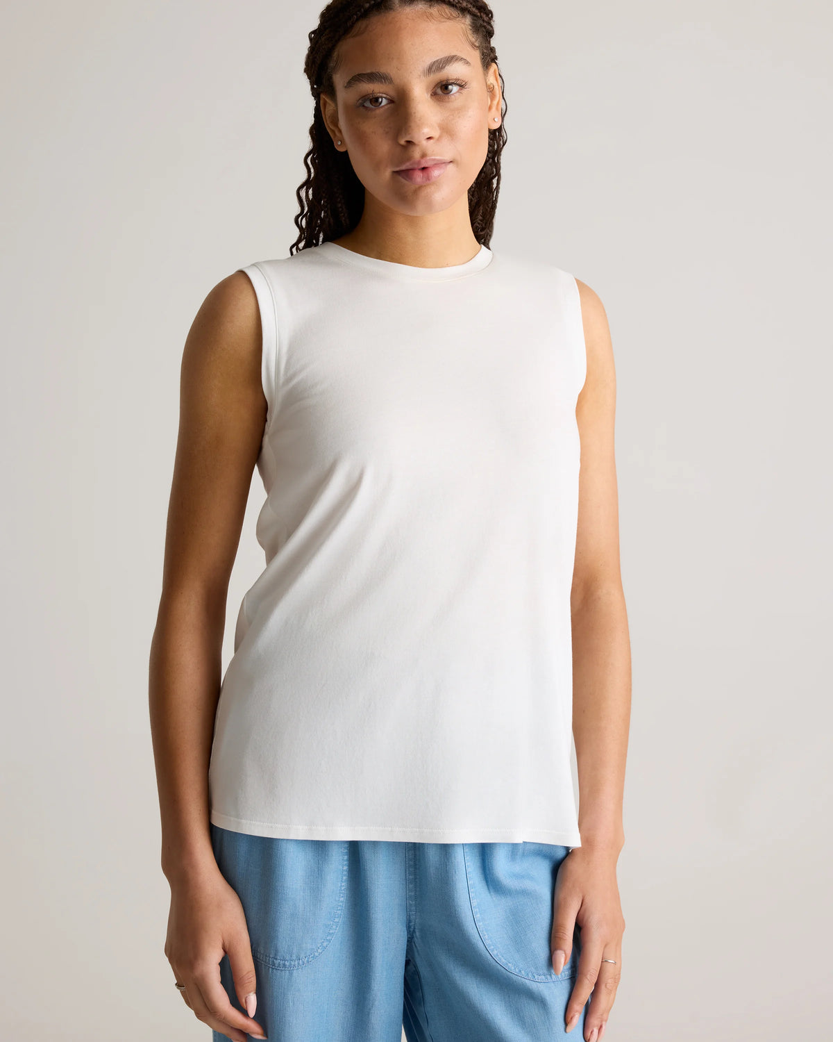 Cotton Modal Muscle Tank - XS / White