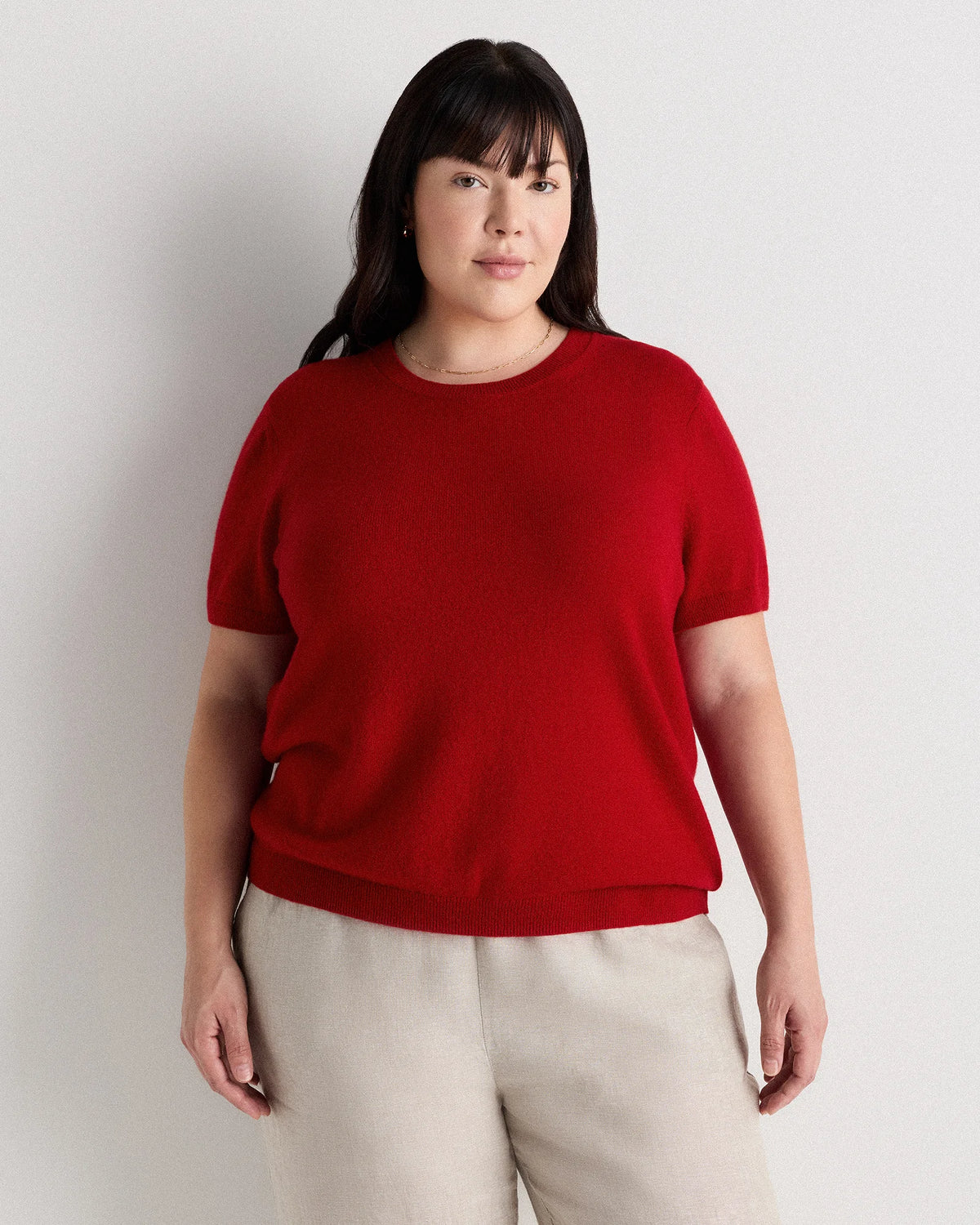 Mongolian Cashmere Tee - 1X / Heather Vintage Pink