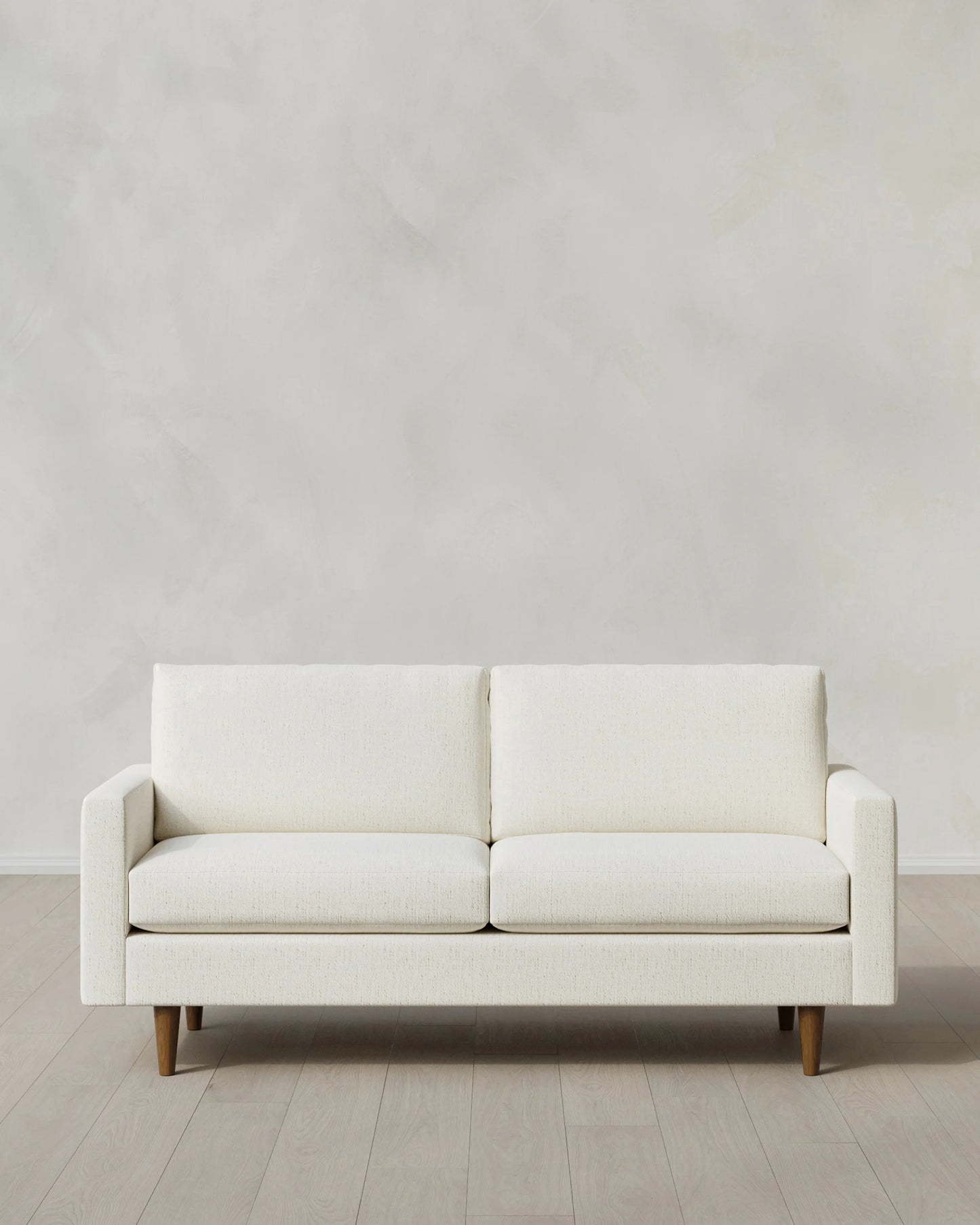 Atlas Midcentury Sofa in Performance Chenille Linen Blend - 6ft / Snow
