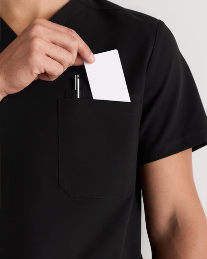 AeraFlex 3-Pocket Scrub Top - S / Bold Black