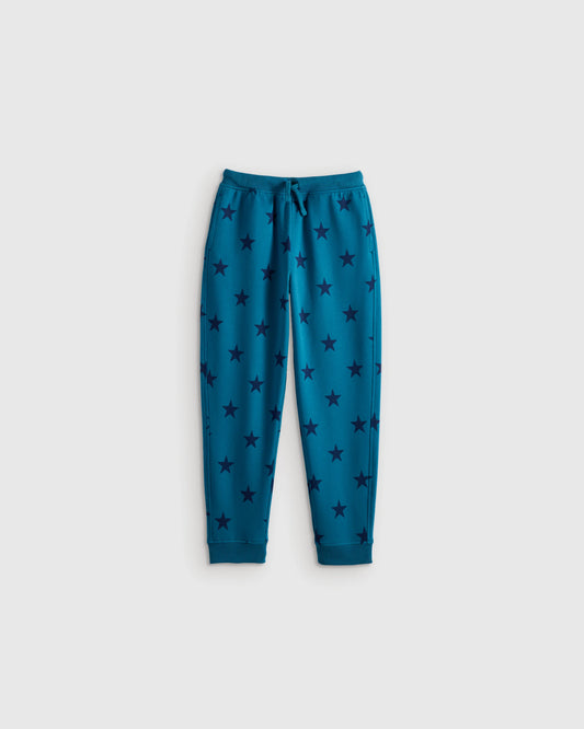 Organic Cotton French Terry Joggers - 2T / Blue Stars