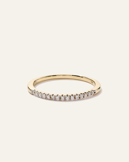 14K Gold Diamond Wedding Band - 4 / Yellow Gold