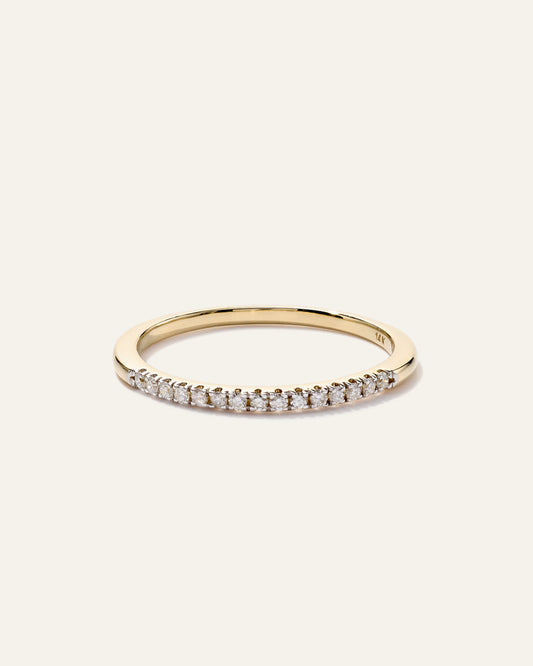 14K Gold Diamond Wedding Band - 4 / Yellow Gold