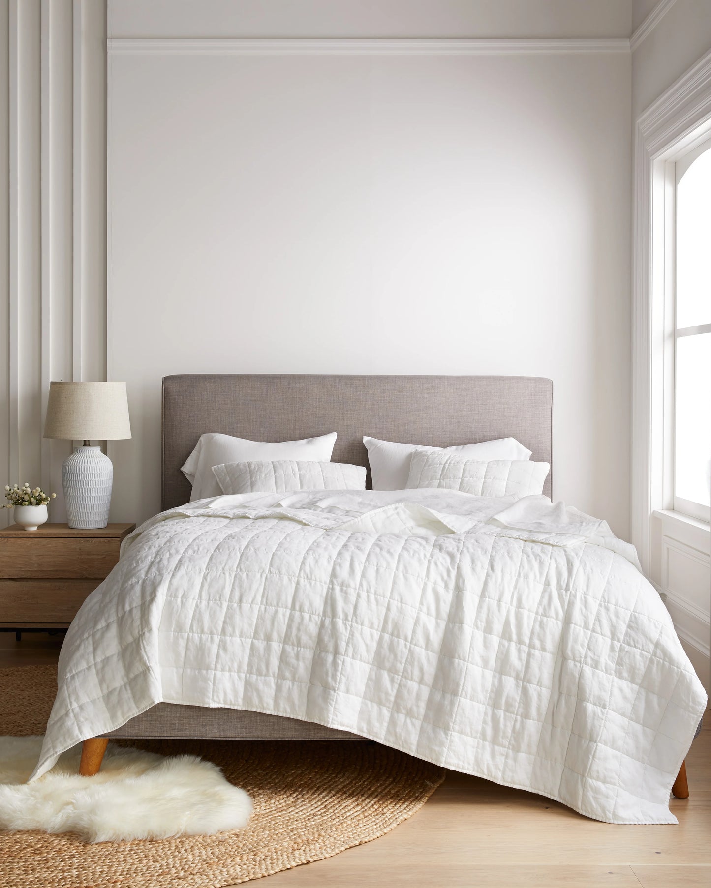 European Linen Box Quilt - Twin / Dusty Mauve