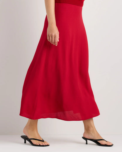 Lightweight Crepe Slip Skirt - XS / Moonstone Blue